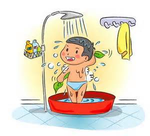 洗澡采淋浴方式,洗澡时有一段时间才有热水,之前流出的冷水就拿来浇花